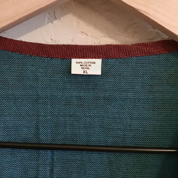 NWOT - Embroidered teal Nepalese top - Picture 7 of 8